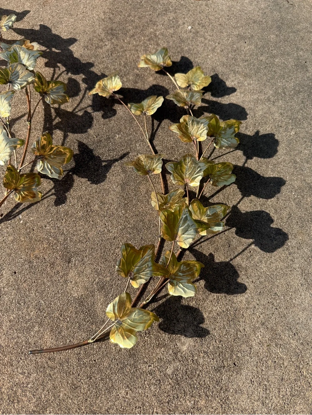 Vintage MCM Homco Gold/Brass Ivy Leaf Wall Decor Set (3 Pieces)